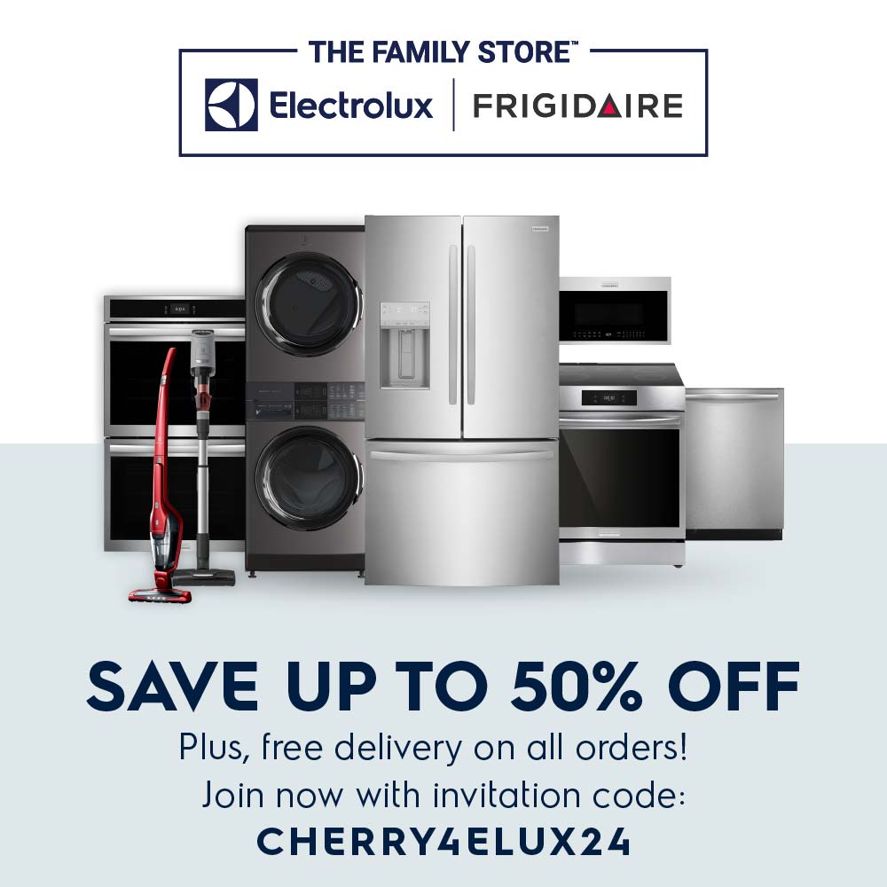 Electrolux / Frigidaire - SAVE UP TO 50% OFF Plus, free delivery on all orders!<br>Join now with invitation code: CHERRYLELUX24